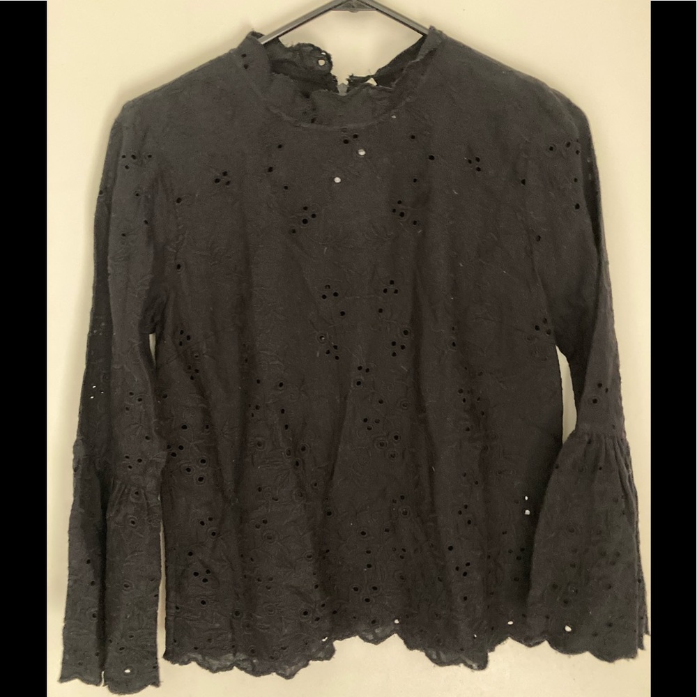 Ulla Johnson Black Eyelet Top Size 2